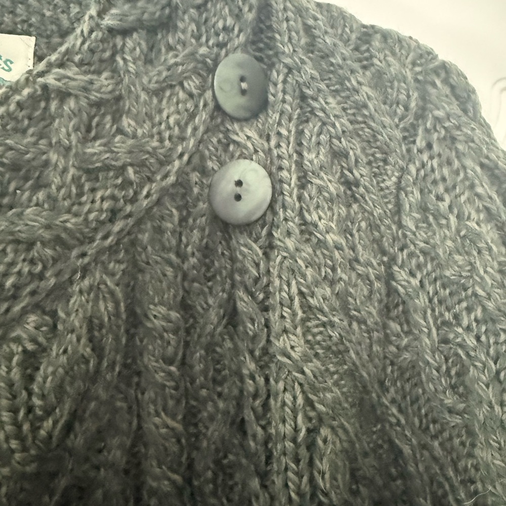 Aran Crafts Green Merino Wool 2 Button Cardigan - Picture 3 of 5